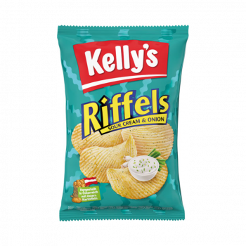 Kelly's Riffels Sour Cream & Onion, 130g